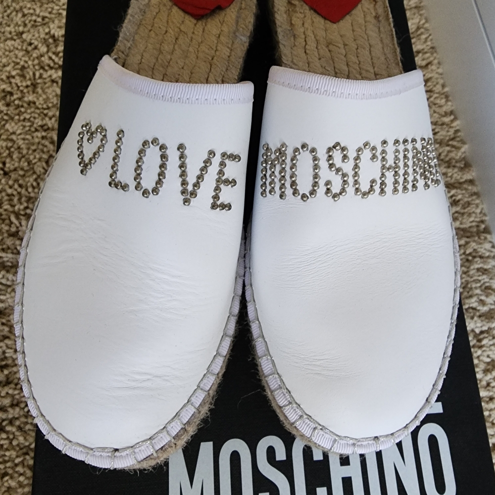 Love Moschino White  Mules